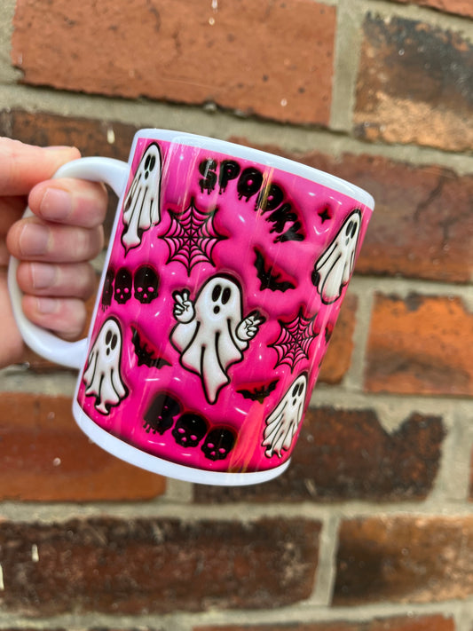 Spooky Pink Ghost Mug